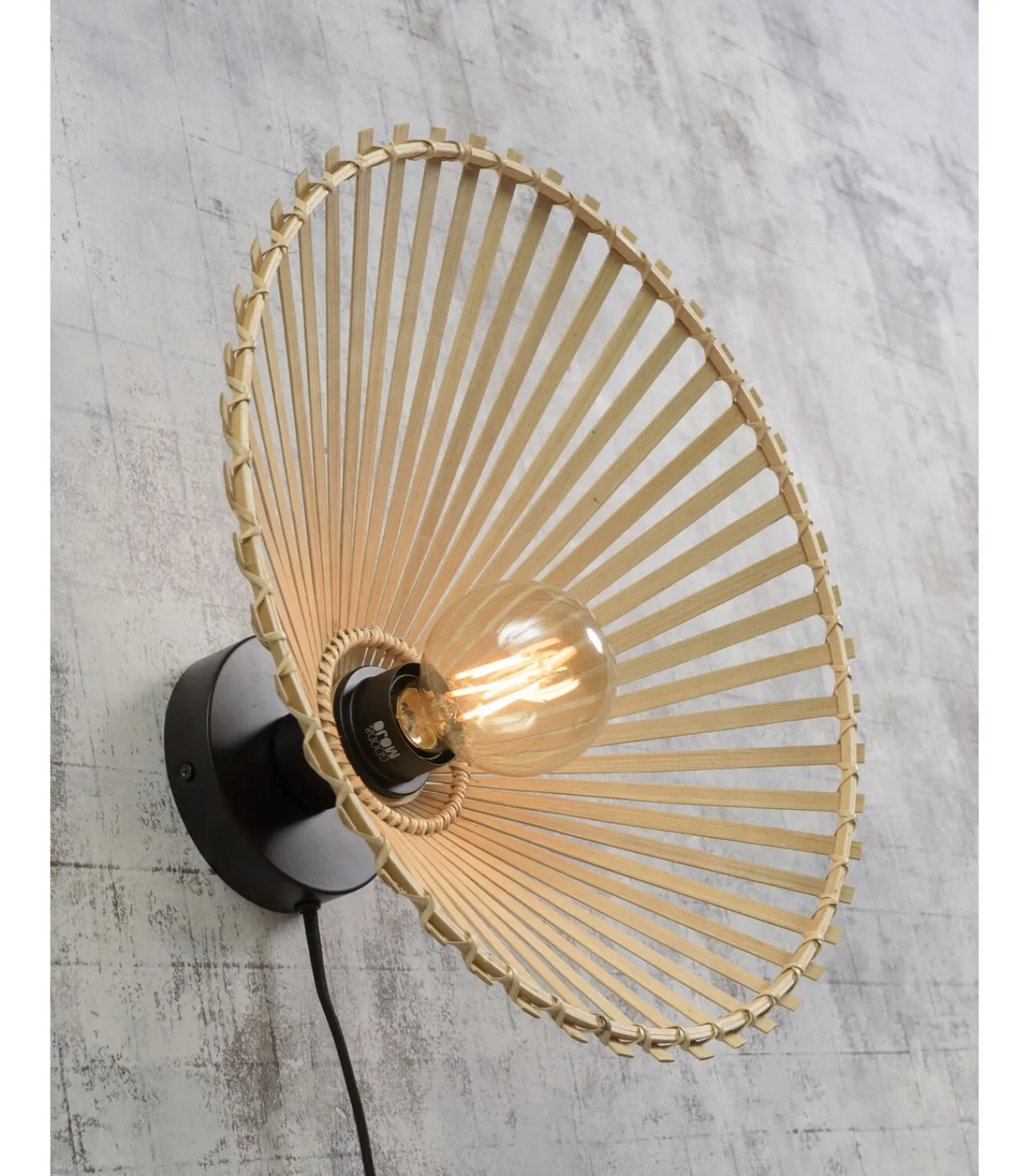 Discount Wandlamp Bromo - Bamboe - Asymmetrisch - Ø40cm Muurverlichting
