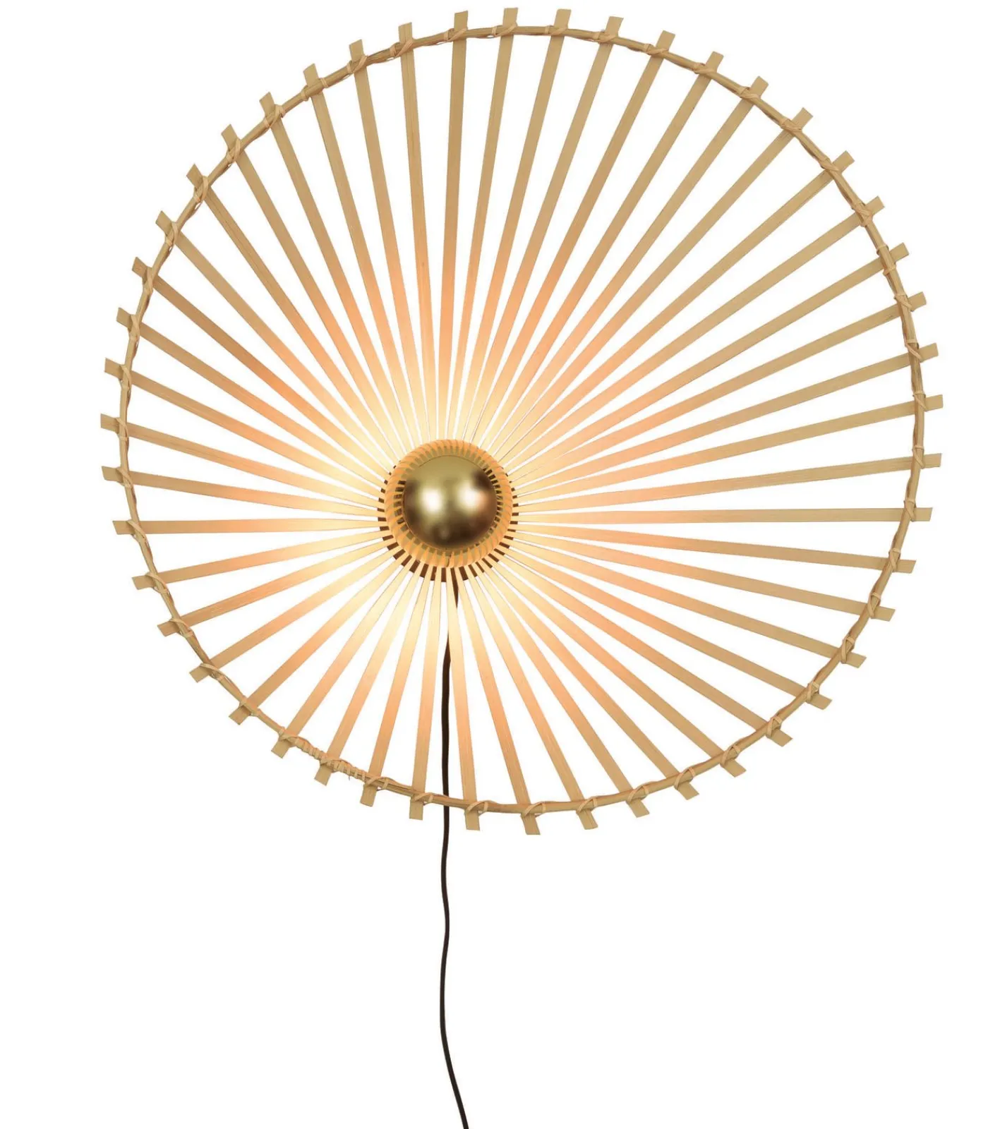 Clearance Wandlamp Bromo - Bamboe - Asymmetrisch - Ø60cm Muurverlichting