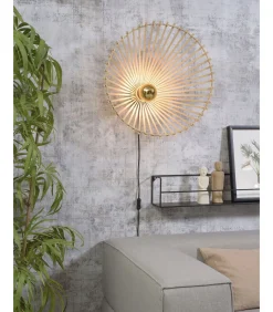 Clearance Wandlamp Bromo - Bamboe - Asymmetrisch - Ø60cm Muurverlichting