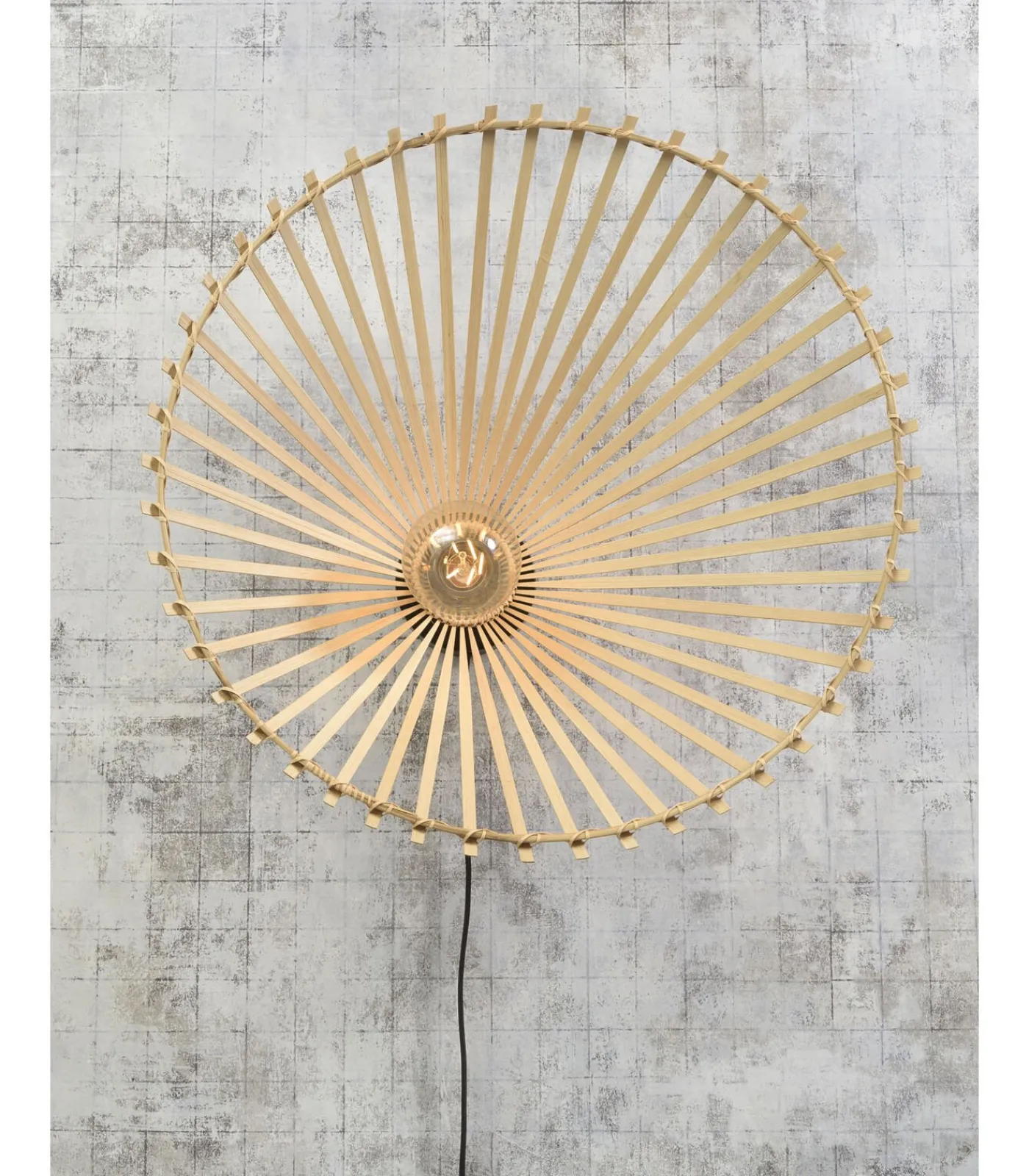 Clearance Wandlamp Bromo - Bamboe - Asymmetrisch - Ø60cm Muurverlichting