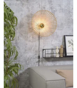 Online Wandlamp Bromo - Bamboe - Asymmetrisch - Ø50cm Muurverlichting