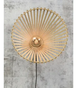 Online Wandlamp Bromo - Bamboe - Asymmetrisch - Ø50cm Muurverlichting