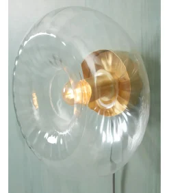 Outlet Wandlamp Brussels - Goud/Glas - Ø27cm Muurverlichting