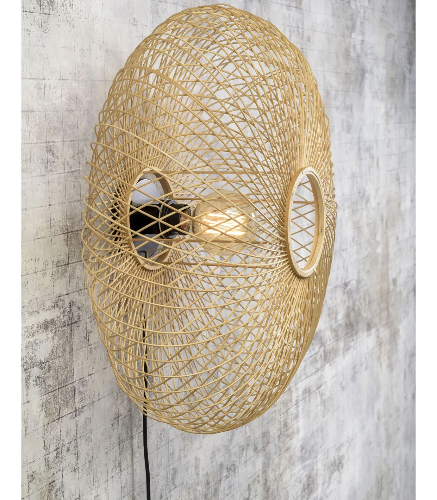 Clearance Wandlamp Cango - Bamboe - Ø60cm Muurverlichting