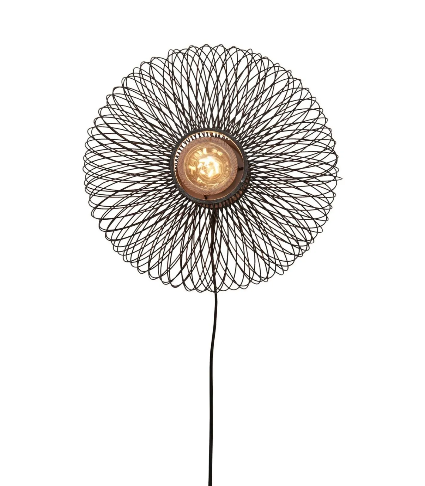 New Wandlamp Cango - Bamboe Zwart - Ø40cm Muurverlichting