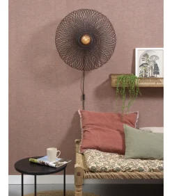 Online Wandlamp Cango - Bamboe Zwart - Ø60cm Muurverlichting