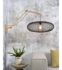 Wandlamp Cango - Bamboe/Zwart - 105x60x60cm Muurverlichting
