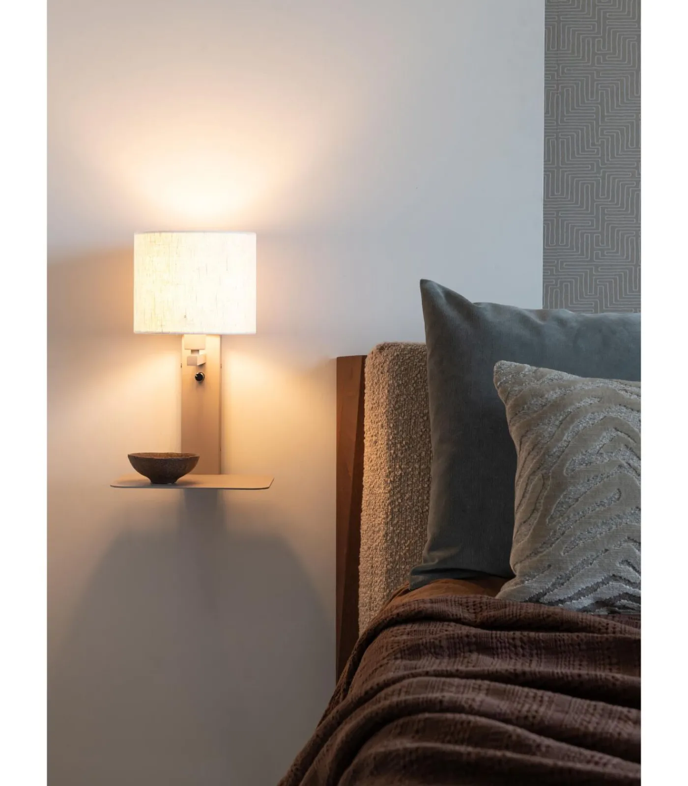 Clearance Wandlamp Florence - Bruin - 24x24x42cm Muurverlichting