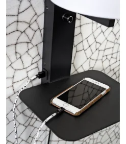 Hot Wandlamp Florence - Naturel/Zwart - 24x22x42cm Muurverlichting