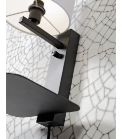 Hot Wandlamp Florence - Naturel/Zwart - 24x22x42cm Muurverlichting