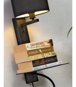 Discount Wandlamp Florence - Wit/Zwart - 24x22x52cm Muurverlichting
