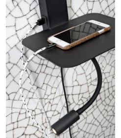 Discount Wandlamp Florence - Wit/Zwart - 24x22x52cm Muurverlichting