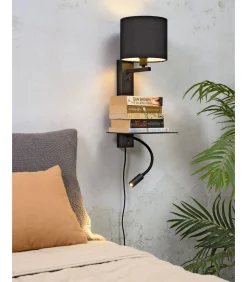 New Wandlamp Florence - Zwart/Zwart - 24x22x52cm Muurverlichting