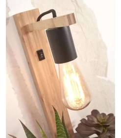 Sale Wandlamp Flores - Bamboe - 30x18x52cm Muurverlichting