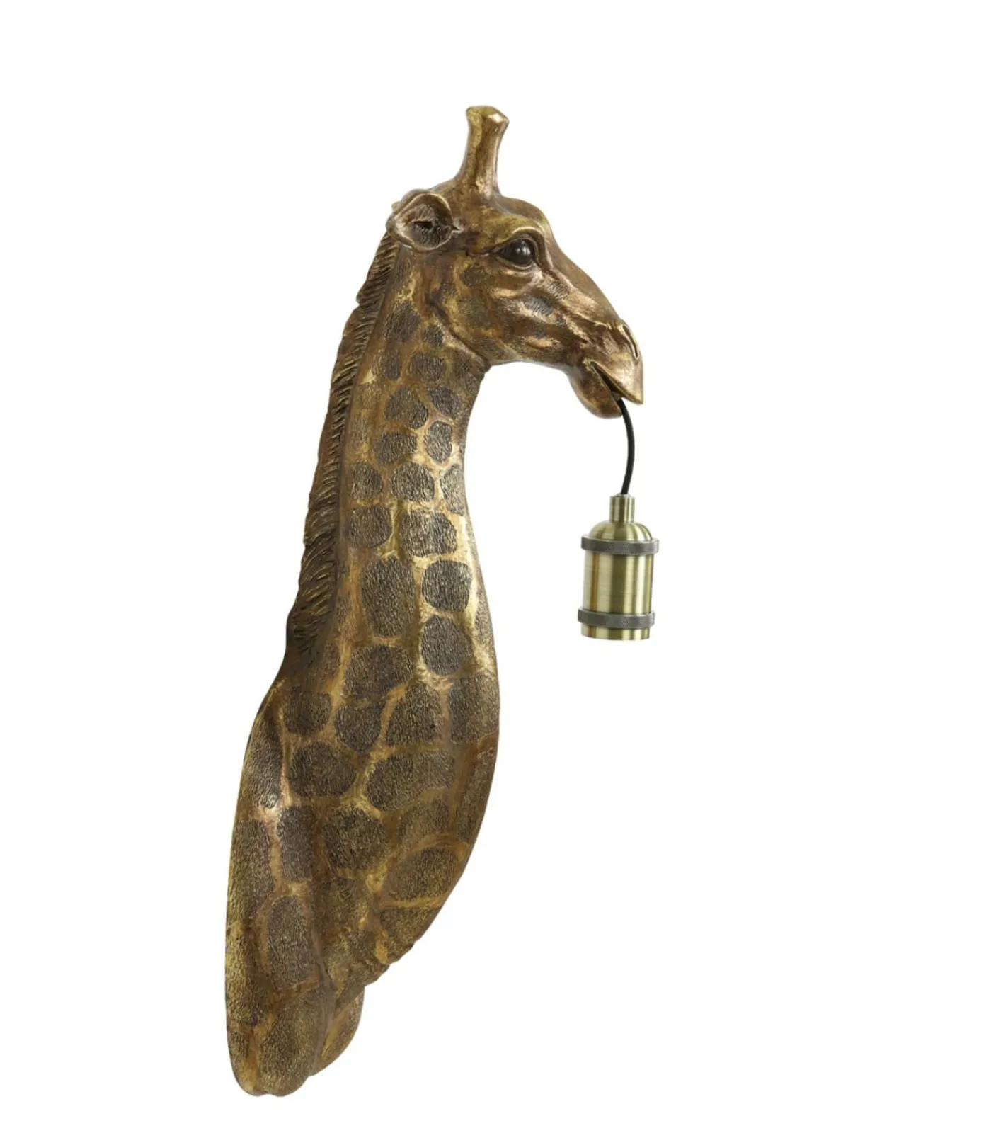 Wandlamp Giraffe - Antiek Brons - 20.5x19x61cm Muurverlichting