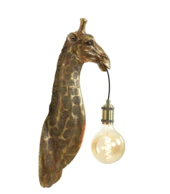 Wandlamp Giraffe - Antiek Brons - 20.5x19x61cm Muurverlichting