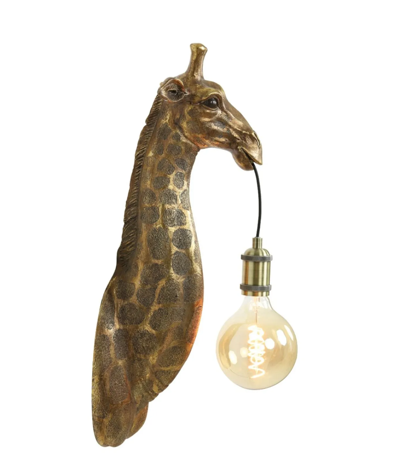 Wandlamp Giraffe - Antiek Brons - 20.5x19x61cm Muurverlichting