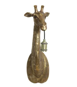 Wandlamp Giraffe - Antiek Brons - 20.5x19x61cm Muurverlichting