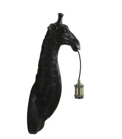 Clearance Wandlamp Giraffe - Zwart - 20.5x19x61cm Muurverlichting
