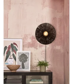 Best Wandlamp Iguazu - Jute Zwart - Ø40cm Muurverlichting