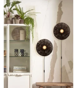 Best Wandlamp Iguazu - Jute Zwart - Ø40cm Muurverlichting