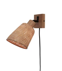Best Wandlamp Java - Bamboe - Ø15cm Muurverlichting