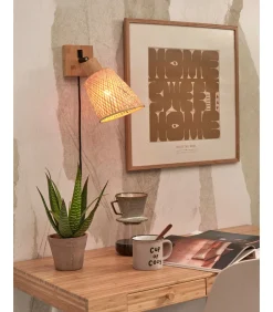 Best Wandlamp Java - Bamboe - Ø15cm Muurverlichting