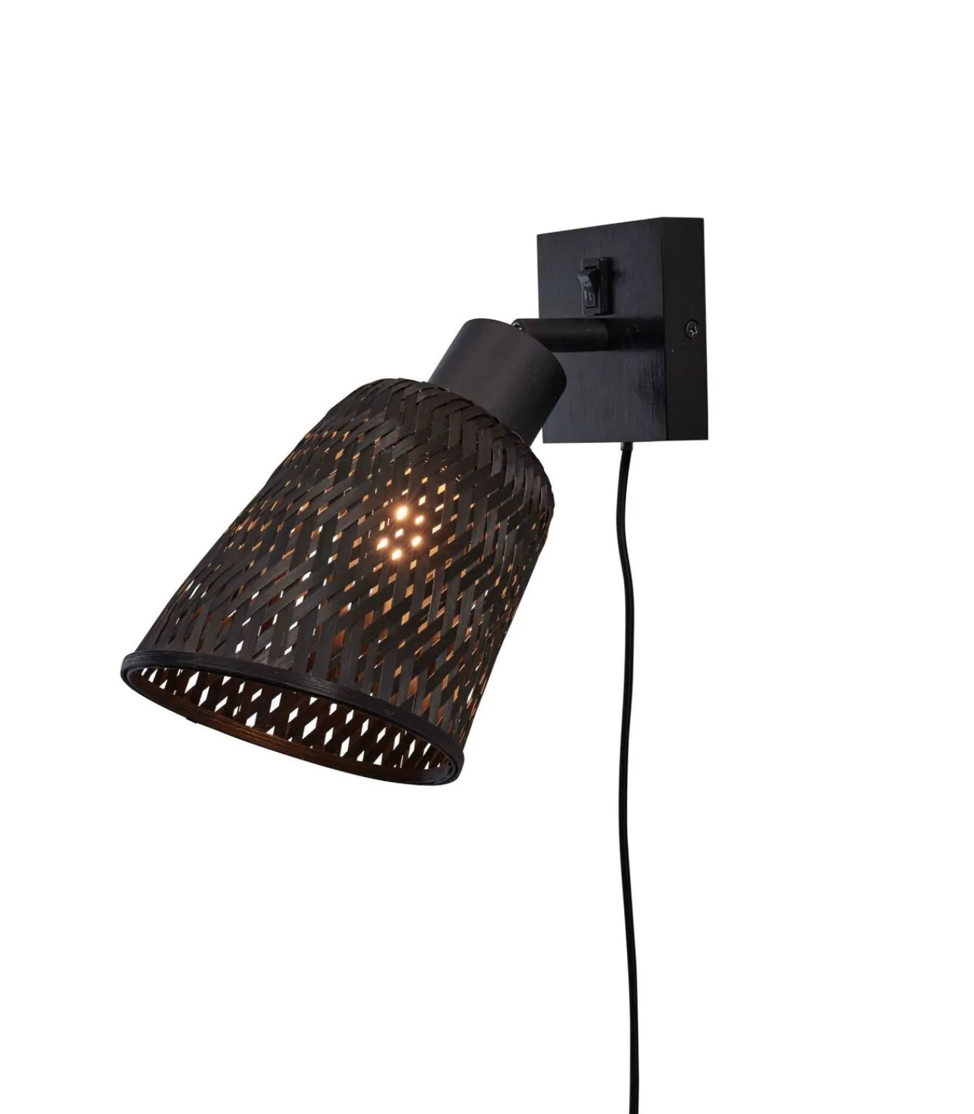 Online Wandlamp Java - Bamboe Zwart - Ø15cm Muurverlichting