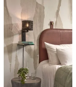 New Wandlamp Java - Bamboe Zwart - 30x22x52cm Muurverlichting