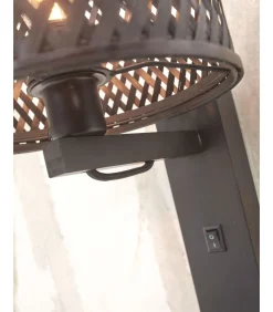 New Wandlamp Java - Bamboe Zwart - 30x22x52cm Muurverlichting