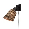 Online Wandlamp Java - Bamboe Zwart/Naturel - Ø15cm Muurverlichting