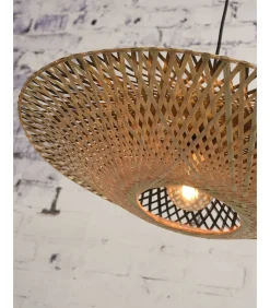 Online Wandlamp Kalimantan - Bamboe/Zwart - 105x60x55cm Muurverlichting