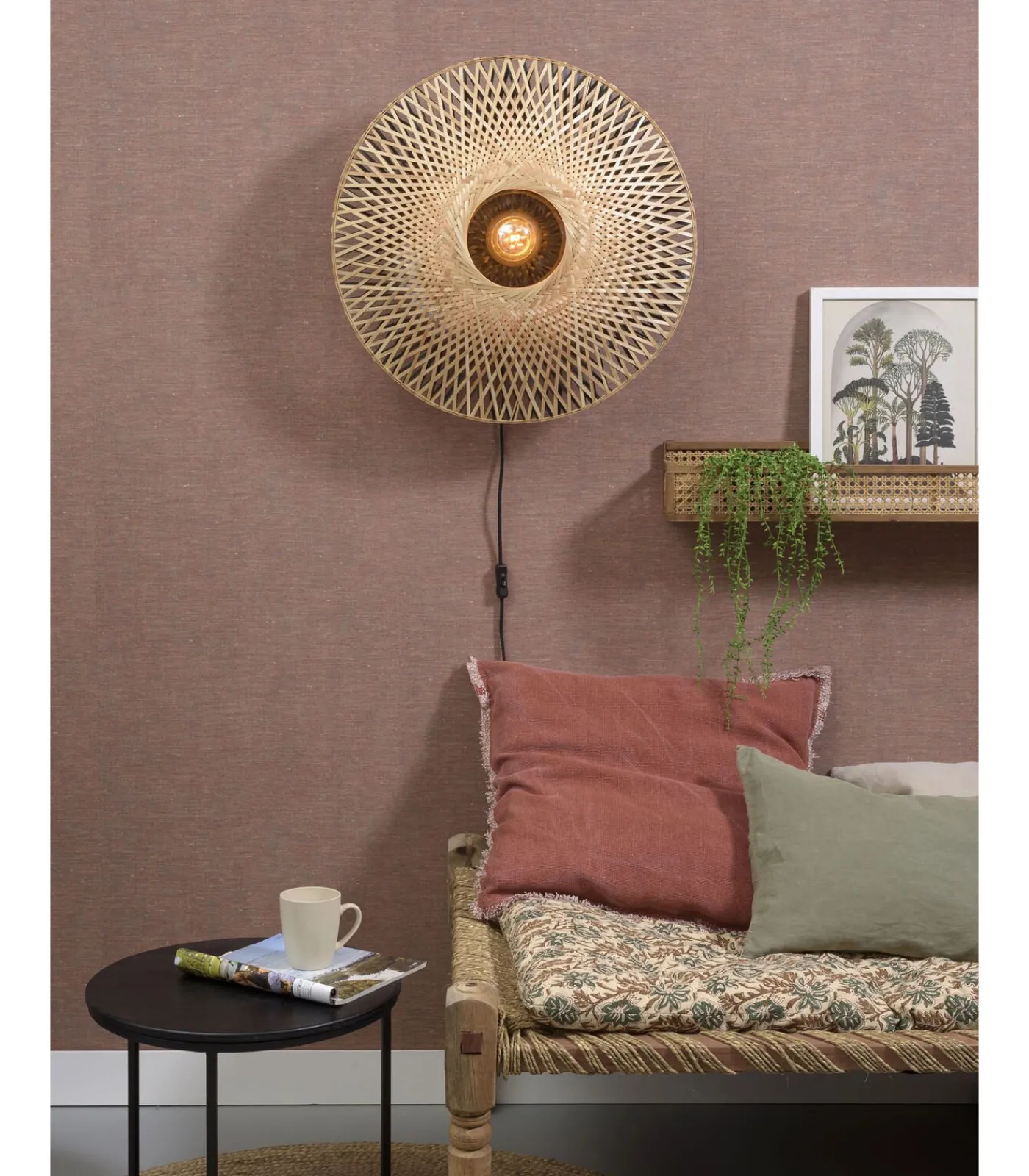 New Wandlamp Kalimantan - Bamboe - Ø60cm Muurverlichting