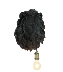New Wandlamp Lion - Zwart - 33.5x19x40.5cm Muurverlichting