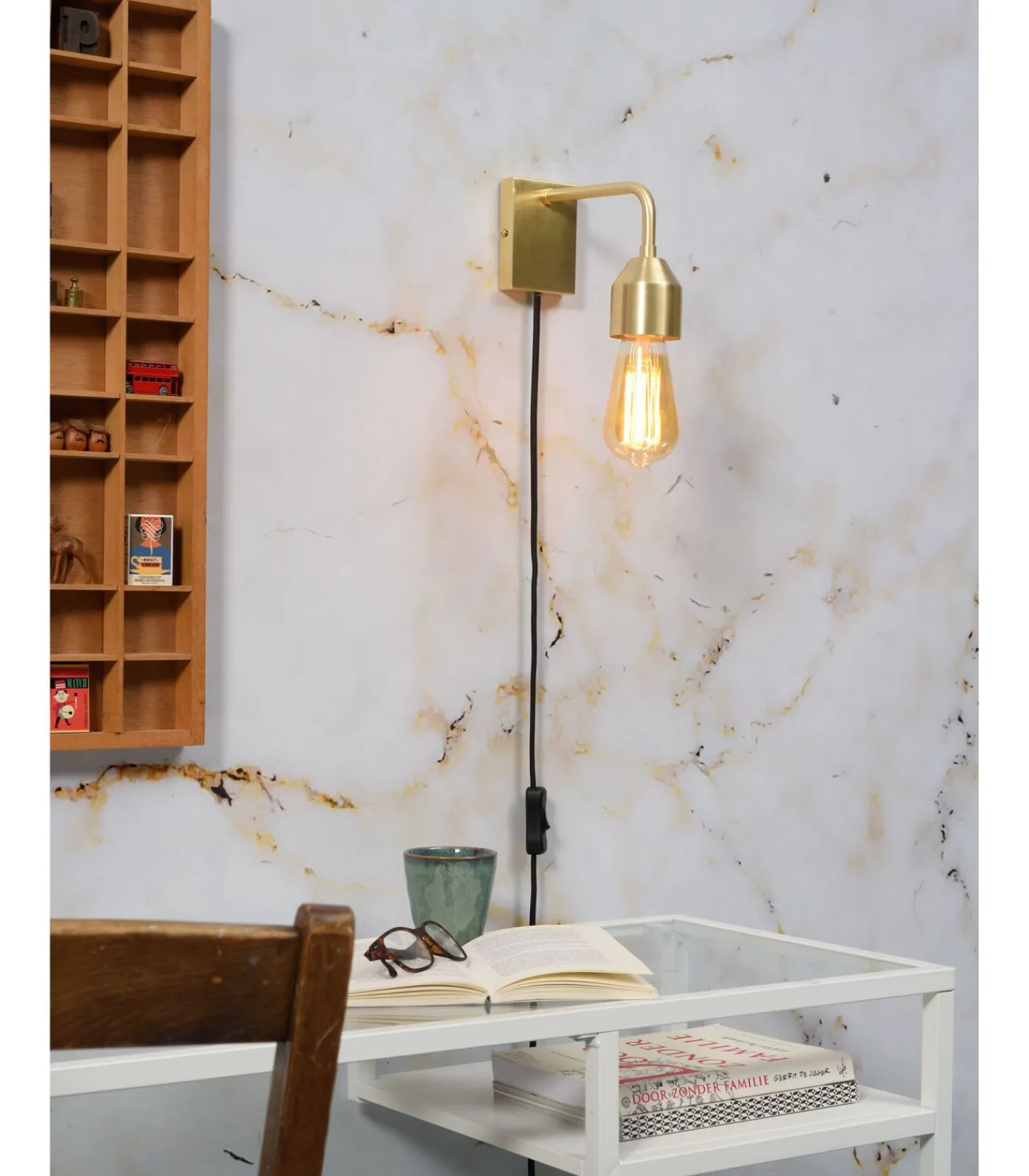 Best Wandlamp Madrid - Goud - 20x7x15cm Muurverlichting