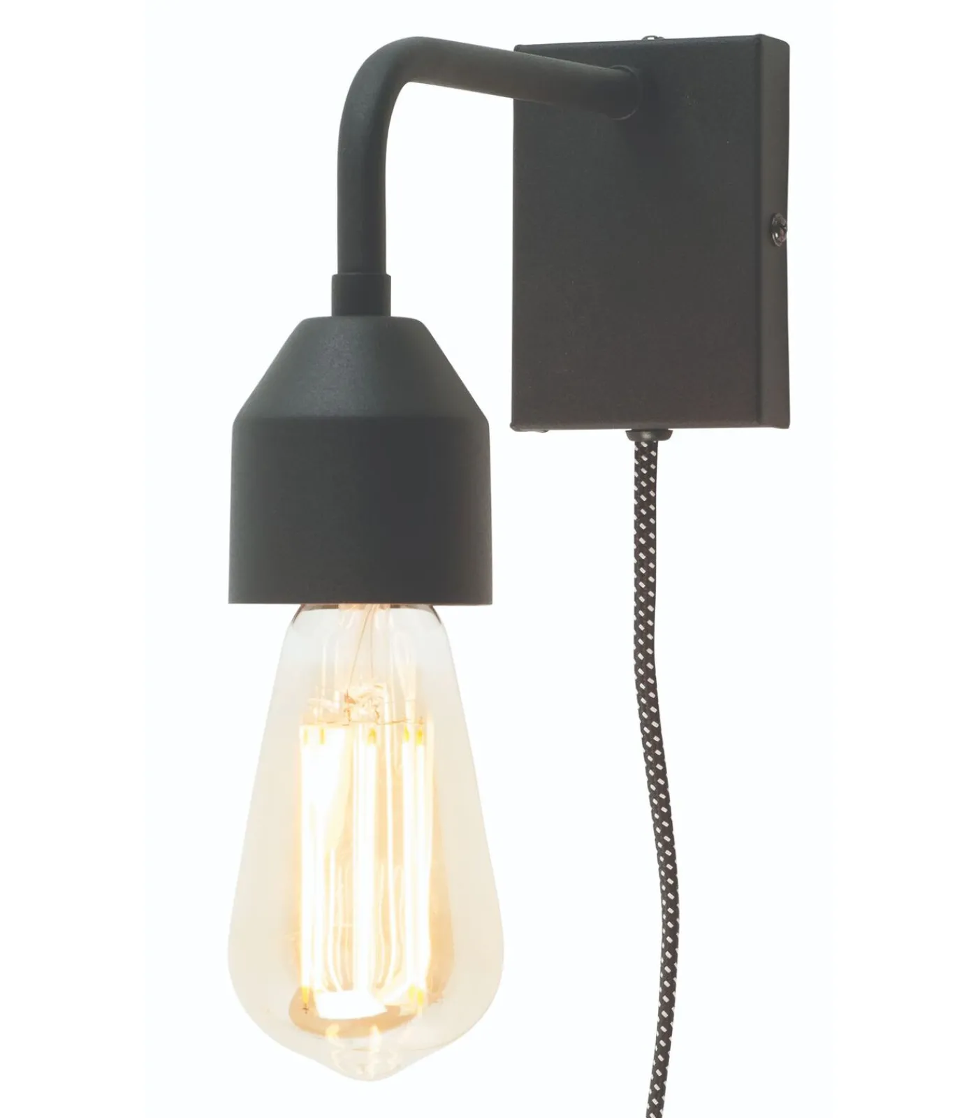 Outlet Wandlamp Madrid - Zwart - 20x7x15cm Muurverlichting