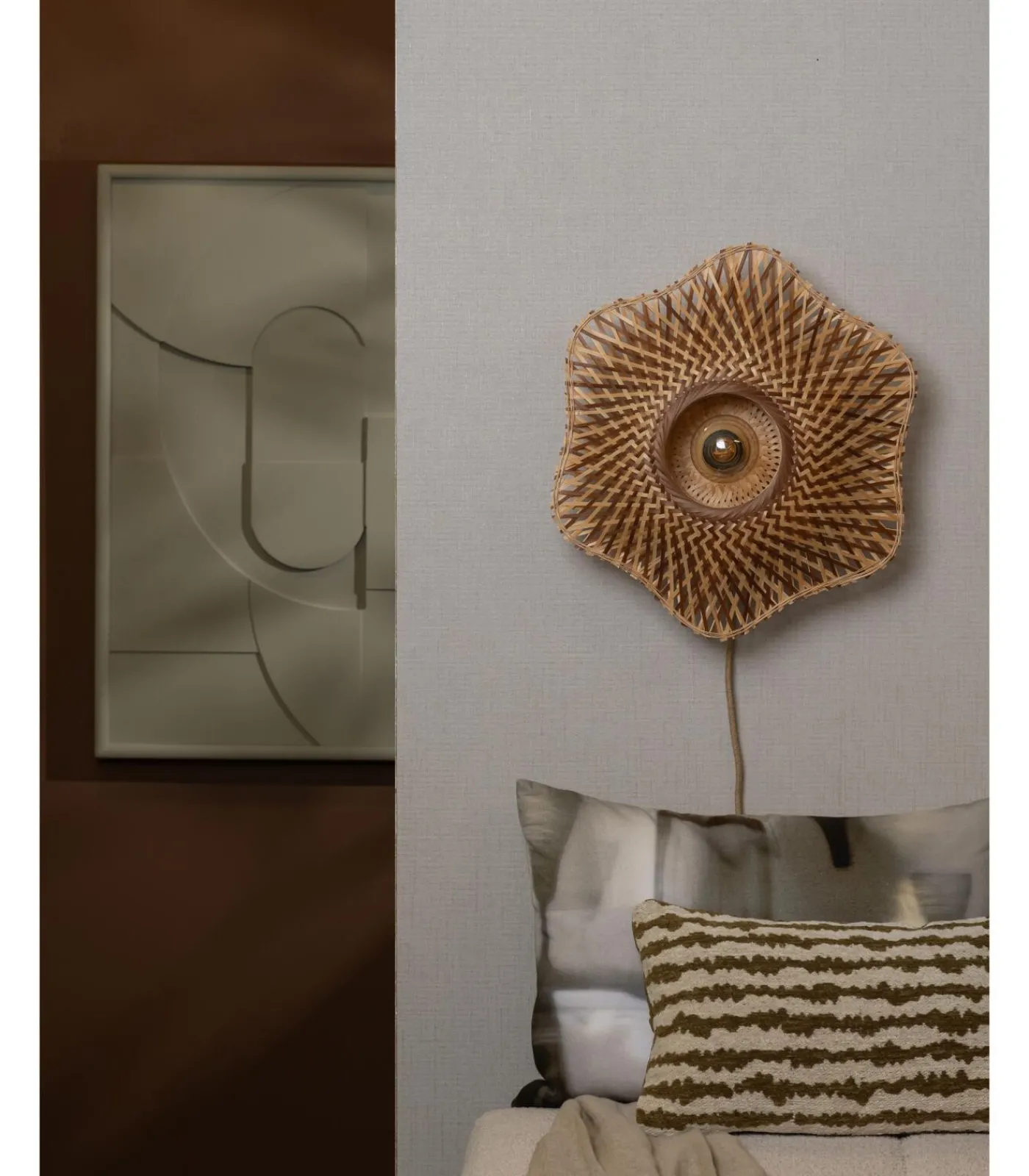 Sale Wandlamp Madura - Naturel - Ø44cm Muurverlichting