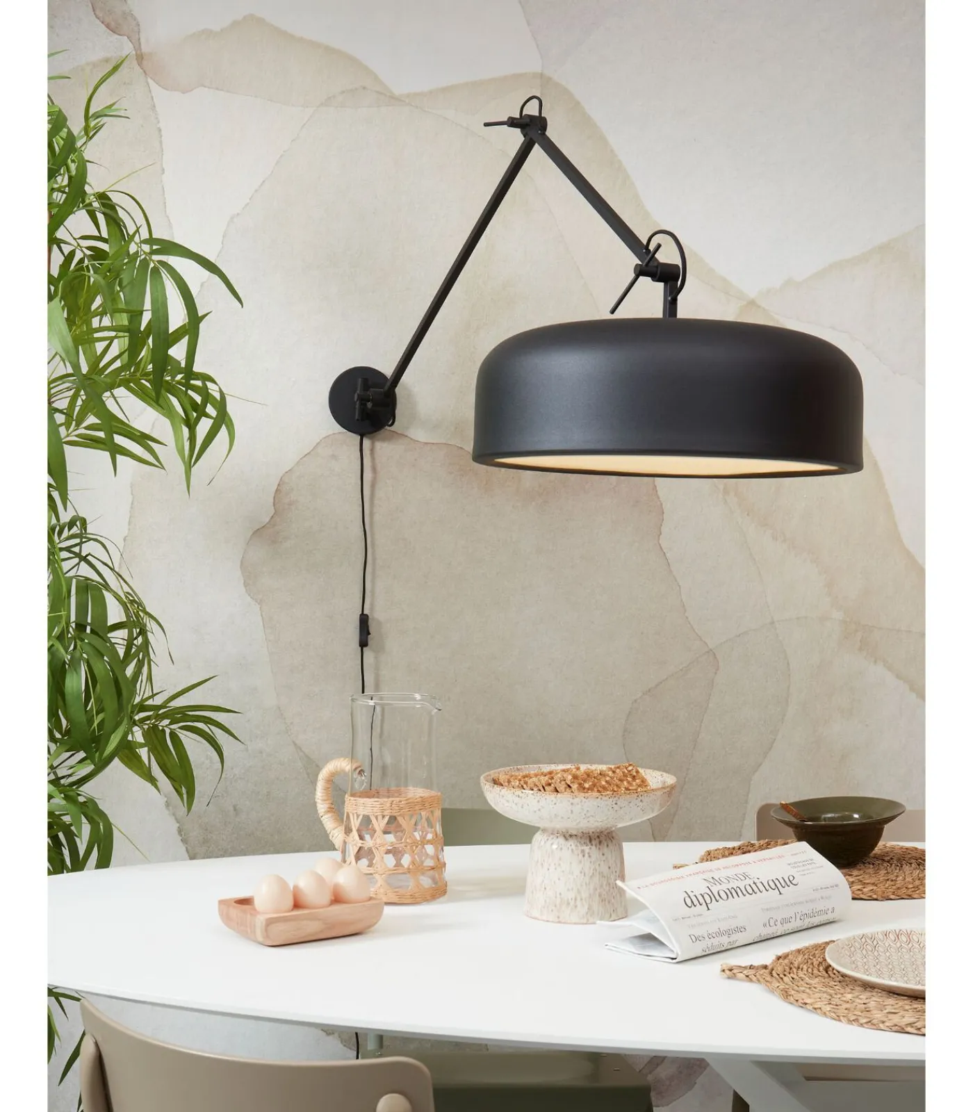 Clearance Wandlamp Marseille - Zwart - Ø48cm Muurverlichting