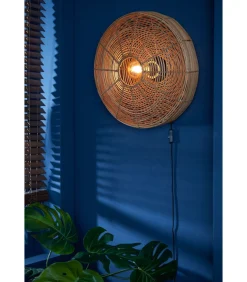 Hot Wandlamp Mataka - Rotan - Ø51cm Muurverlichting