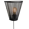 Discount Wandlamp Merapi - Bamboe Zwart - 30x15x30cm Muurverlichting
