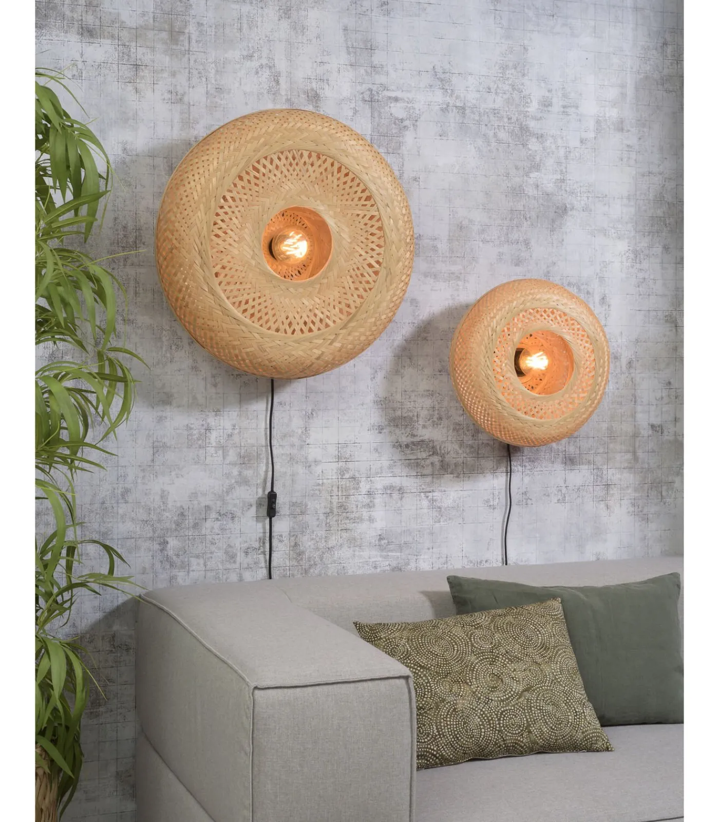 Clearance Wandlamp Palawan - Bamboe - Ø60cm Muurverlichting
