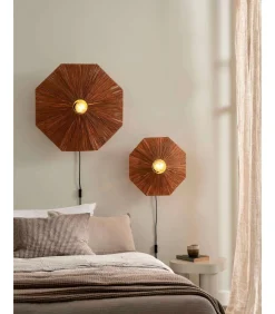 Wandlamp Panama - Bruin - 45x7x45cm Muurverlichting