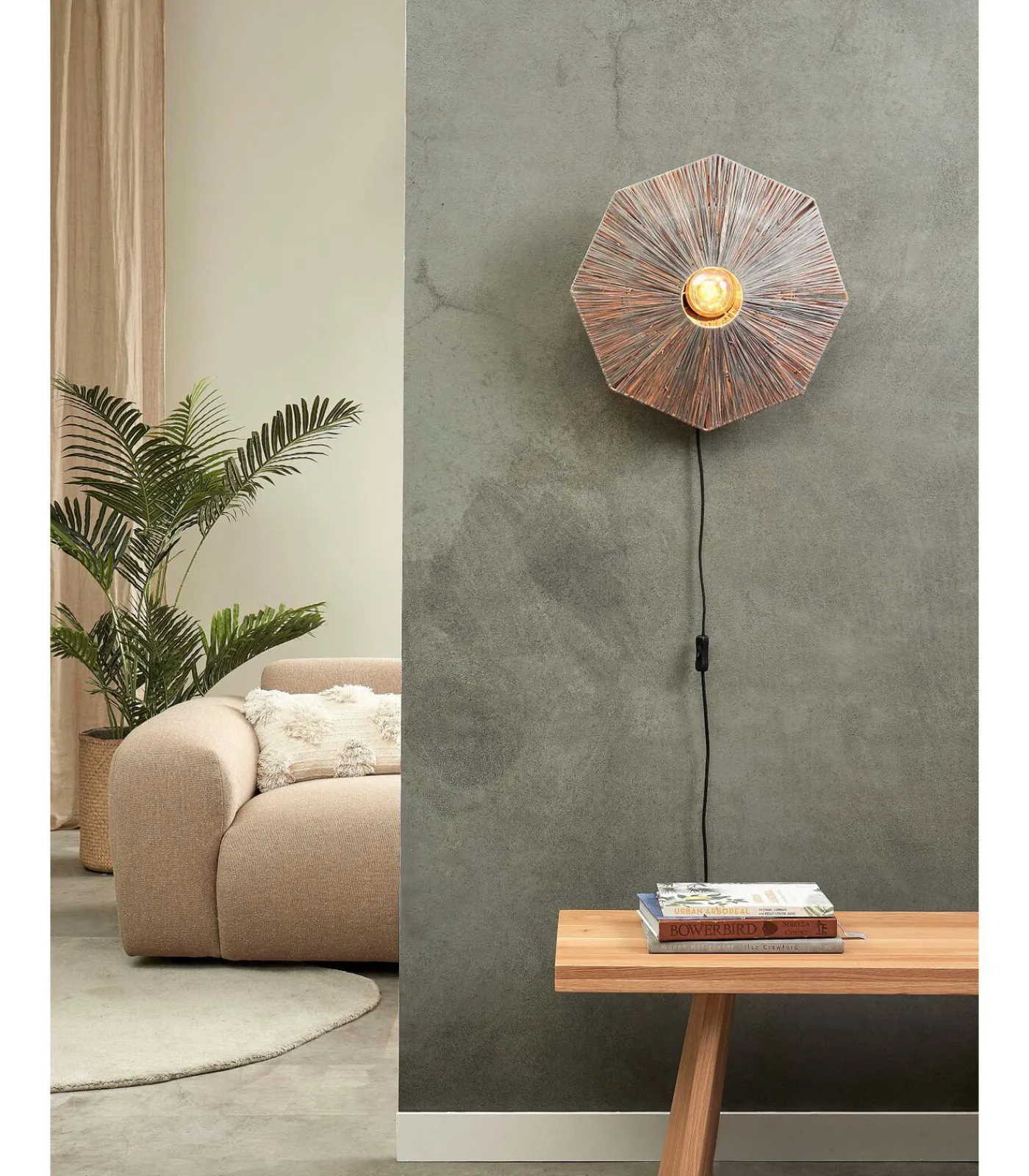 New Wandlamp Panama - Donker grijs - 45x7x45cm Muurverlichting