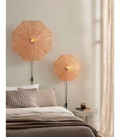 Online Wandlamp Panama - Naturel - 45x7x45cm Muurverlichting