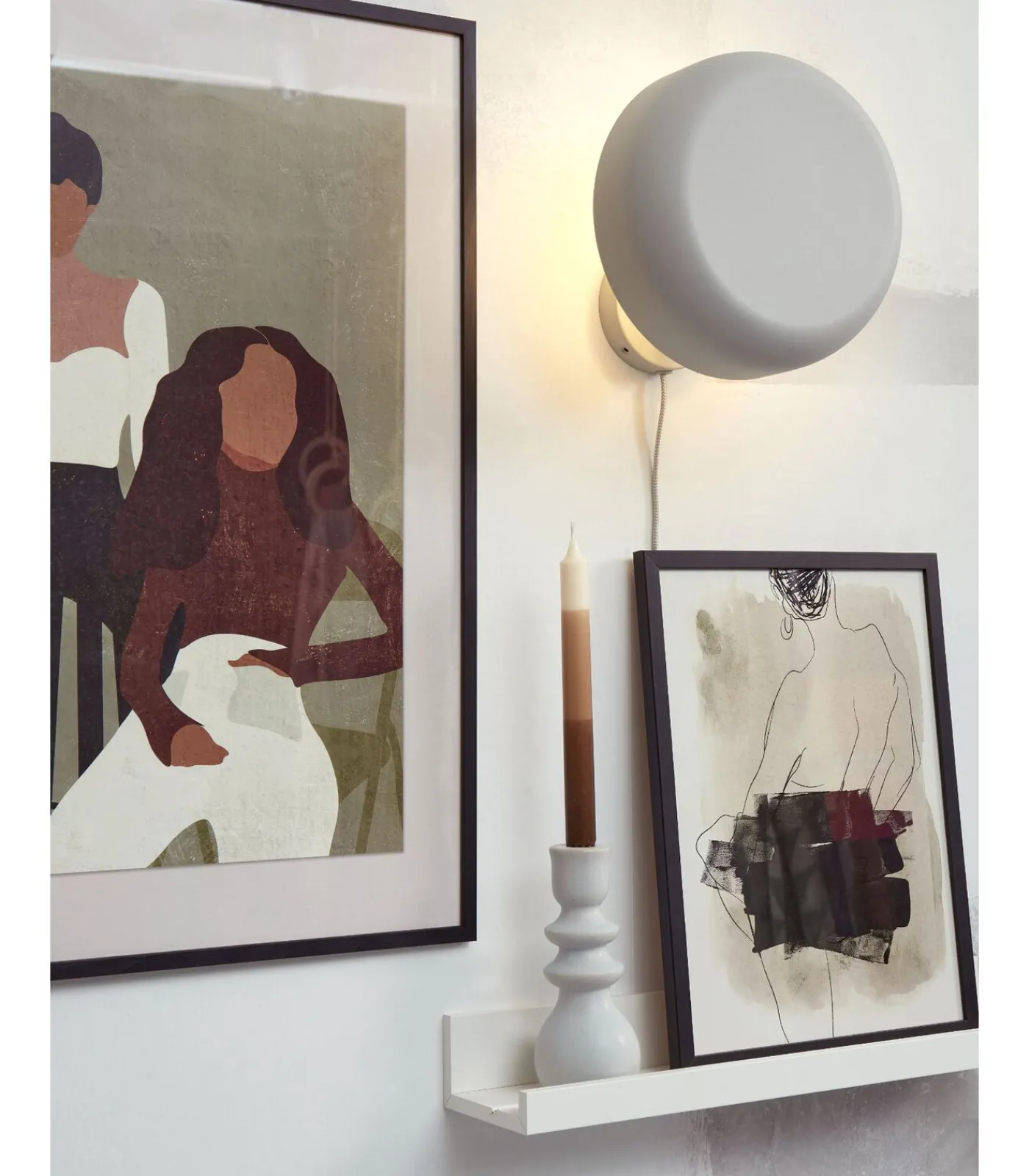 Wandlamp Porto - Grijs - Ø25cm Muurverlichting