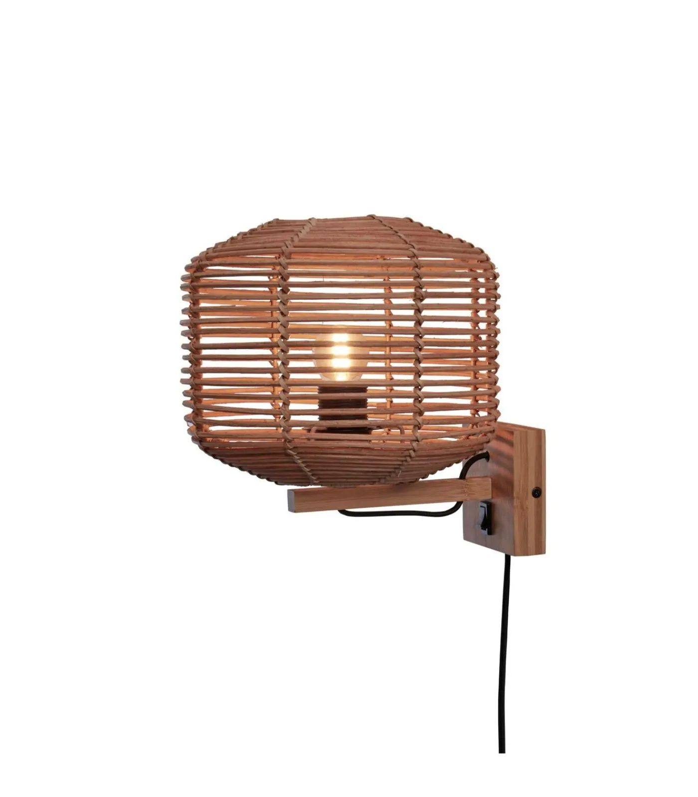 Clearance Wandlamp Tanami - Rotan - Ø25cm Muurverlichting
