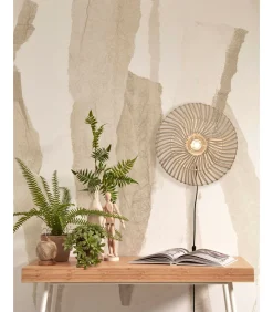 Best Wandlamp Zanzibar - Rotan Wit - Ø40cm Muurverlichting