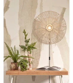 Clearance Wandlamp Zanzibar - Rotan Wit - Ø55cm Muurverlichting