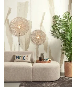 Clearance Wandlamp Zanzibar - Rotan Wit - Ø55cm Muurverlichting