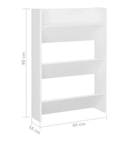Best Wandschoenenkast 60x18x90 cm spaanplaat wit Organiseren